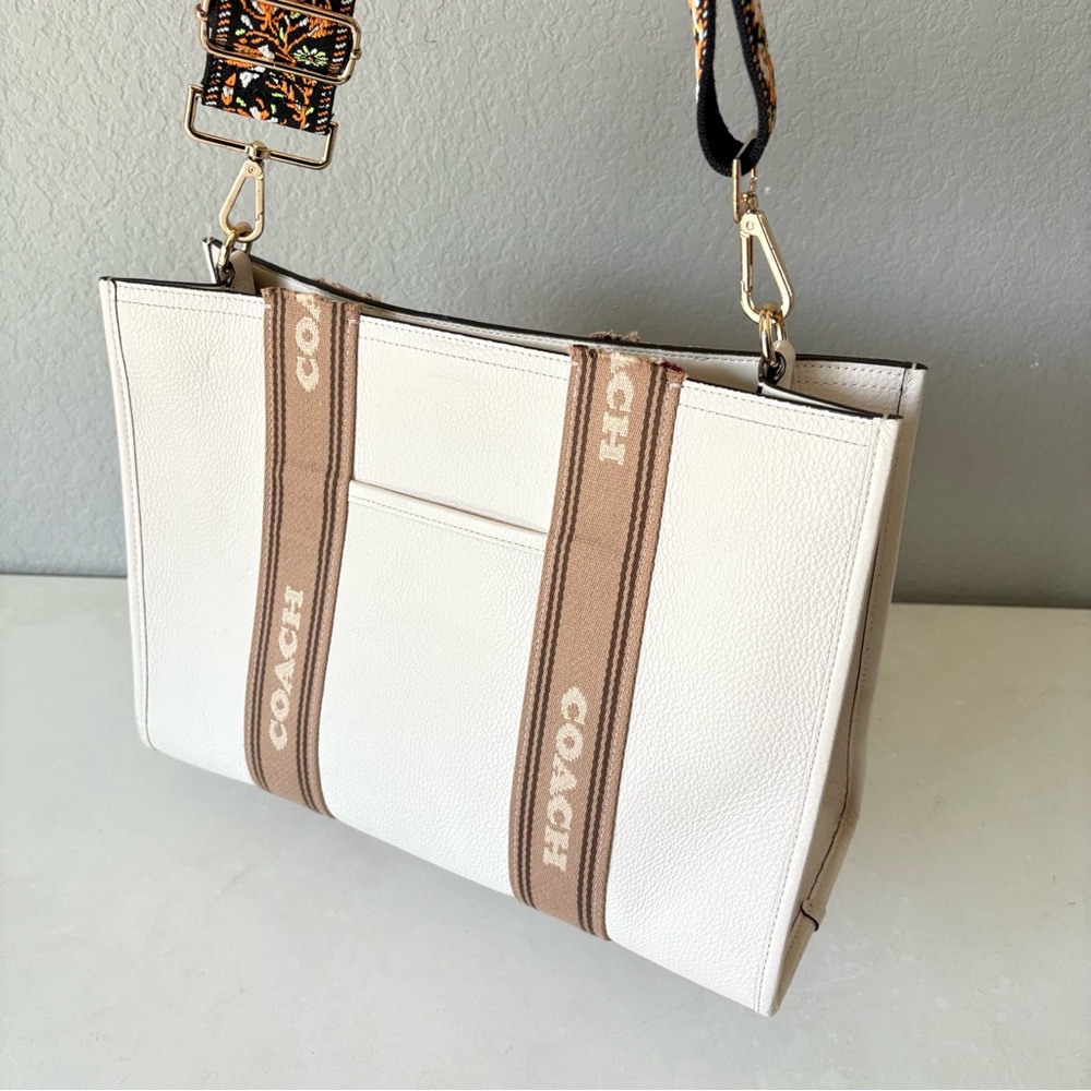 Coach Smith Tote Bag Shoulder Crossbody Bag Pebble Leather Webbing “Read” - Picture 9 of 16